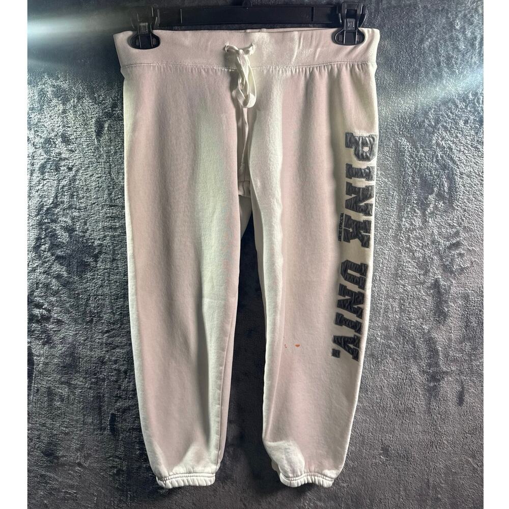 VTG Y2K Victoria's Secret PINK University My Favorite Joggers Small White